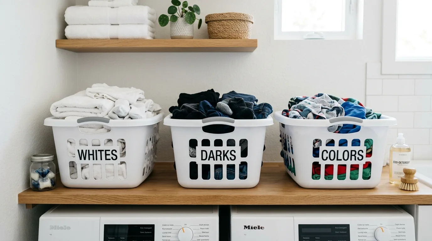 Use lower storage for bulk everyday items inspiration for an organized laundry room.